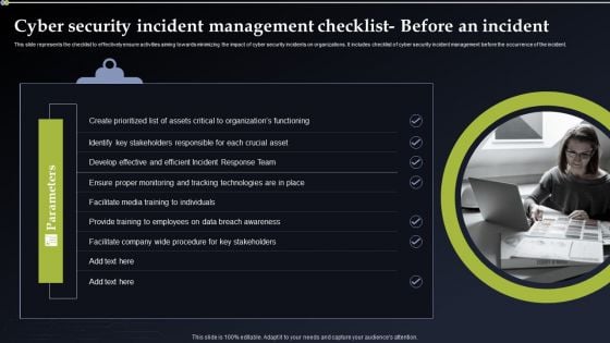 Cyber Security Incident Management Checklist Before An Incident Themes PDF Cyber Security Incident Management Checklist Before An Incident Themes PDF