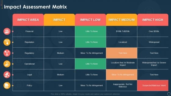 Cyber Security Risk Management Plan Impact Assessment Matrix Information PDF