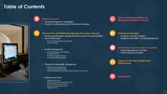 Cyber Security Risk Management Plan Table Of Contents Pictures PDF