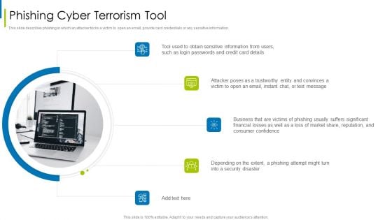 Cyber Terrorism Assault Phishing Cyber Terrorism Tool Slides PDF