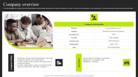 Cyberbacker Company Summary Company Overview Template PDF