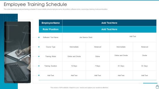 Cybersecurity Risk Administration Plan Employee Training Schedule Graphics PDF