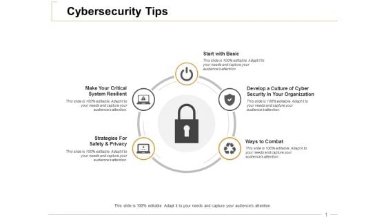 Cybersecurity Tips Ppt PowerPoint Presentation File Outfit