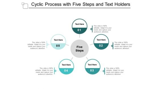 cyclic process with five steps and text holders ppt powerpoint presentation background image