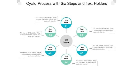 cyclic process with six steps and text holders ppt powerpoint presentation professional file formats