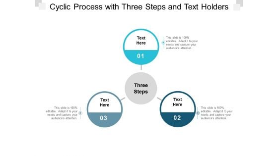 cyclic process with three steps and text holders ppt powerpoint presentation icon mockup