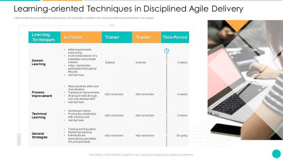 DAD Framework Learning Oriented Techniques In Disciplined Agile Delivery Information PDF