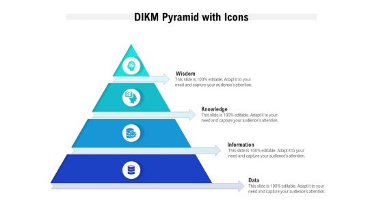 DIKM Pyramid With Icons Ppt PowerPoint Presentation Portfolio Rules PDF