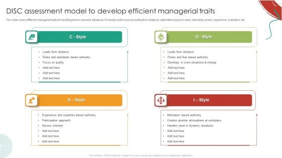 DISC Assessment Model To Develop Efficient Managerial Traits Summary PDF DISC Assessment Model To Develop Efficient Managerial Traits Summary PDF