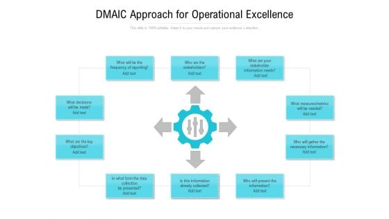 DMAIC Approach For Operational Excellence Ppt PowerPoint Presentation Slides Smartart PDF