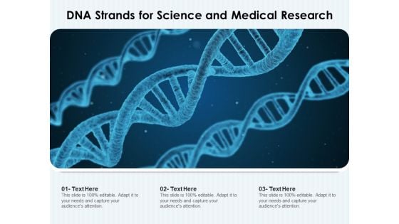 DNA Strands For Science And Medical Research Ppt PowerPoint Presentation Infographics Information PDF