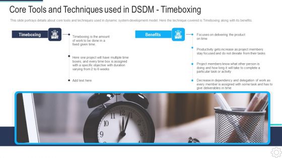DSDM IT Core Tools And Techniques Used In Dsdm Timeboxing Download PDF