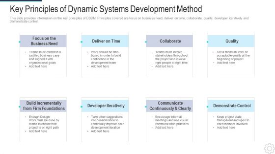 DSDM IT Key Principles Of Dynamic Systems Development Method Brochure PDF