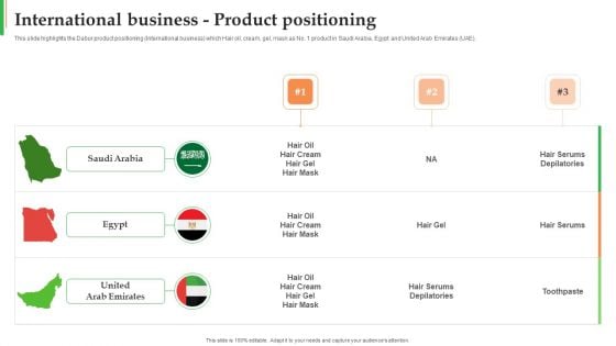 Dabur Business Profile International Business Product Positioning Ppt Professional Mockup PDF
