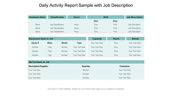 Daily Activity Report Sample With Job Description Ppt PowerPoint Presentation Ideas Graphics Download PDF Daily Activity Report Sample With Job Description Ppt PowerPoint Presentation Ideas Graphics Download PDF