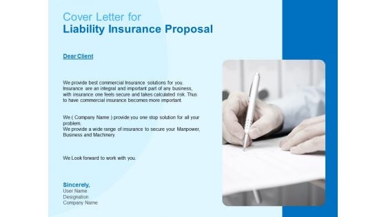 Damage Security Insurance Proposal Cover Letter For Liability Insurance Proposal Ppt Slides Graphic Tips PDF Damage Security Insurance Proposal Cover Letter For Liability Insurance Proposal Ppt Slides Graphic Tips PDF