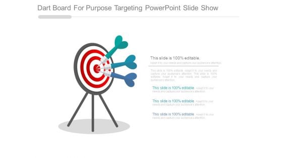 Dart Board For Purpose Targeting Powerpoint Slide Show