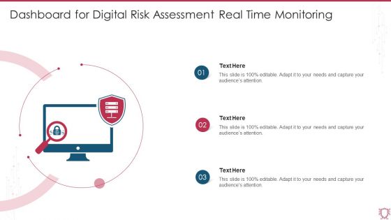 Dashboard For Digital Risk Assessment Real Time Monitoring Ppt Summary Model PDF