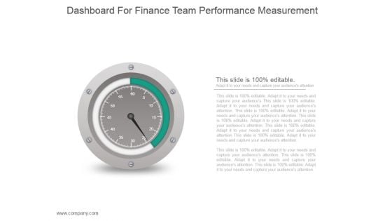 Dashboard For Finance Team Performance Measurement Ppt Icon