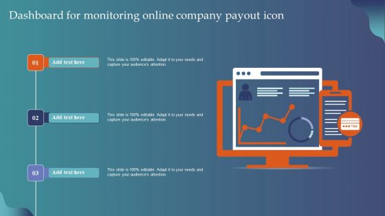 Dashboard For Monitoring Online Company Payout Icon Formats PDF