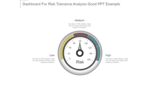 Dashboard For Risk Tolerance Analysis Good Ppt Example