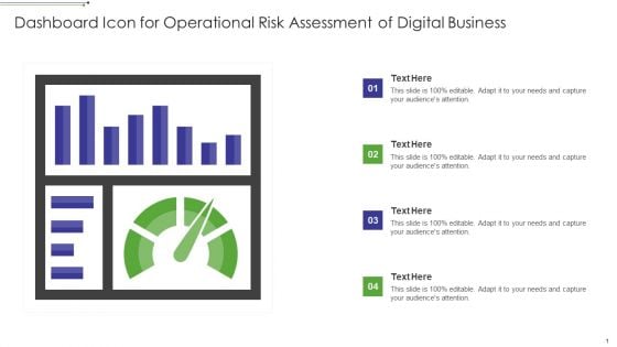 Dashboard Icon For Operational Risk Assessment Of Digital Business Summary PDF