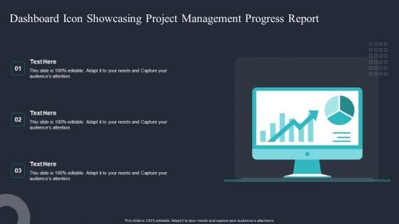 Dashboard Icon Showcasing Project Management Progress Report Graphics PDF