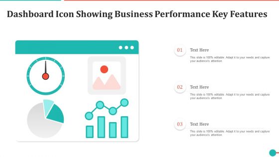 Dashboard Icon Showing Business Performance Key Features Clipart PDF