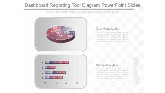 Dashboard Reporting Tool Diagram Powerpoint Slides