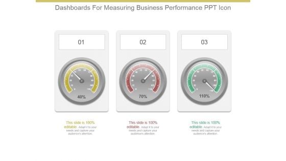 Dashboards For Measuring Business Performance Ppt Icon