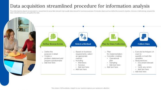 Data Acquisition Streamlined Procedure For Information Analysis Clipart PDF