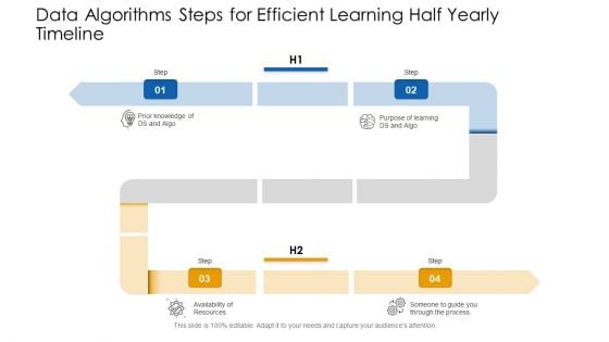 Data Algorithms Steps For Efficient Learning Half Yearly Timeline Infographics Data Algorithms Steps For Efficient Learning Half Yearly Timeline Infographics