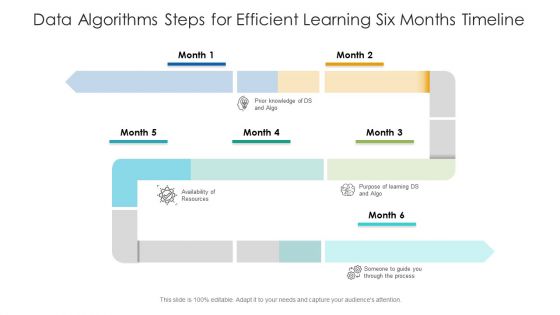 Data Algorithms Steps For Efficient Learning Six Months Timeline Ideas
