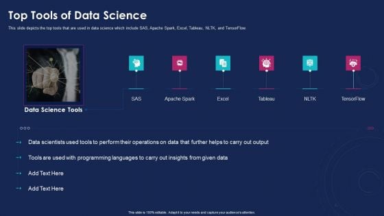 Data Analytics IT Top Tools Of Data Science Ppt File Professional PDF