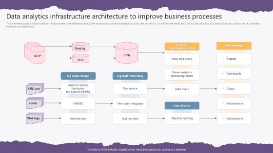 Data Analytics Infrastructure Architecture To Improve Business Processes Formats PDF