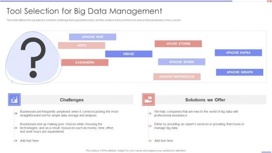 Data Analytics Management Tool Selection For Big Data Management Professional PDF