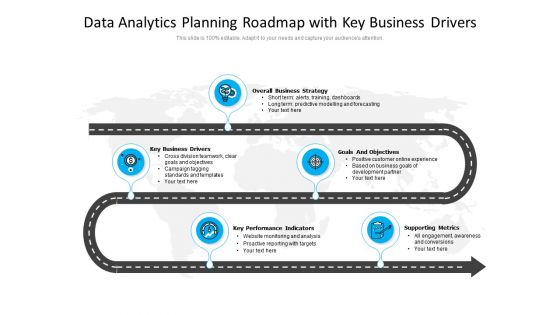 Data Analytics Planning Roadmap With Key Business Drivers Ppt PowerPoint Presentation Gallery Deck PDF Data Analytics Planning Roadmap With Key Business Drivers Ppt PowerPoint Presentation Gallery Deck PDF