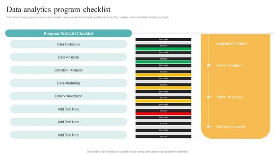 Data Analytics Program Checklist Transformation Toolkit Competitive Intelligence Information Analysis Sample PDF