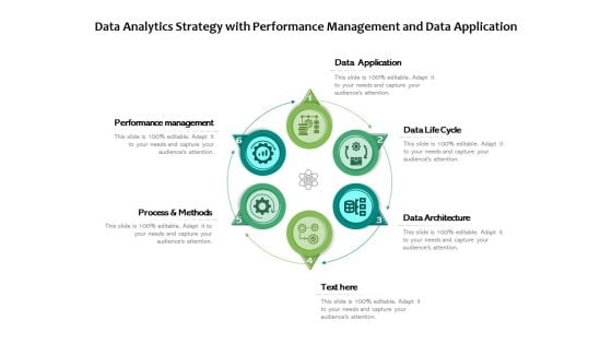 Data Analytics Strategy With Performance Management And Data Application Ppt PowerPoint Presentation Summary Images PDF