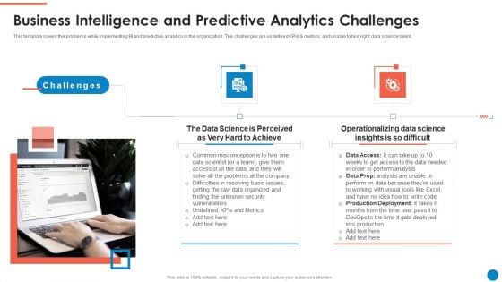 Data And Analytics Playbook Business Intelligence And Predictive Analytics Challenges Template PDF