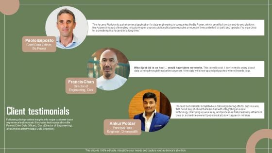 Data Automation Solution Investor Funding Presentation Client Testimonials Rules PDF Data Automation Solution Investor Funding Presentation Client Testimonials Rules PDF