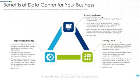 Data Center Infrastructure Management IT Benefits Of Data Center For Your Business Slides PDF