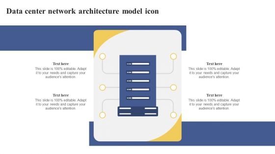 Data Center Network Architecture Model Icon Ppt Layouts Smartart PDF