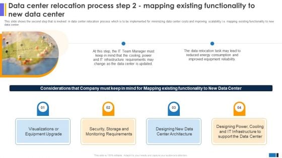 Data Center Relocation Process Step 2 Mapping Existing Functionality To New Data Center Template PDF