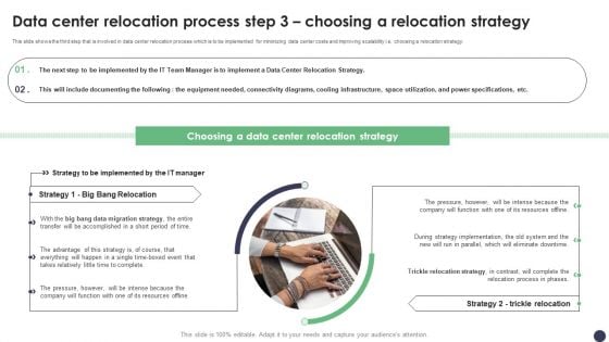 Data Center Relocation Process Step 3 Choosing A Relocation Strategy Clipart PDF