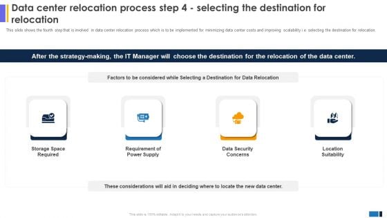 Data Center Relocation Process Step 4 Selecting The Destination For Relocation Download PDF