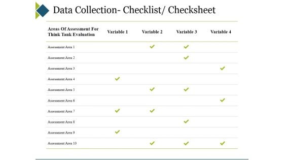 Data Collection Checklist Checksheet Ppt PowerPoint Presentation Slides Visuals