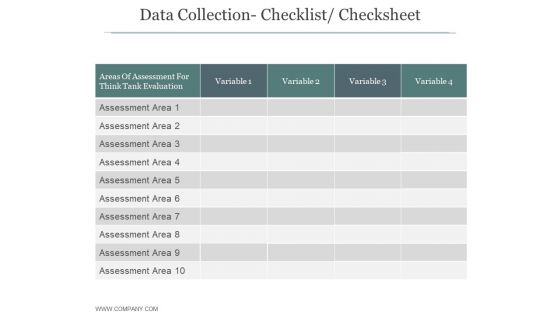 Data Collection Checklist Checksheet Ppt PowerPoint Presentation Styles