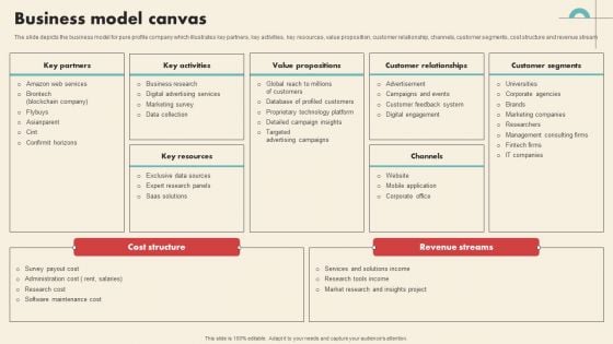 Data Driven Marketing Solutions Firm Company Profile Business Model Canvas Professional PDF
