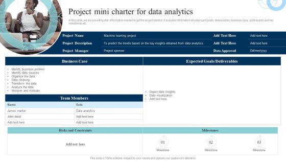 Data Evaluation And Processing Toolkit Project Mini Charter For Data Analytics Structure PDF